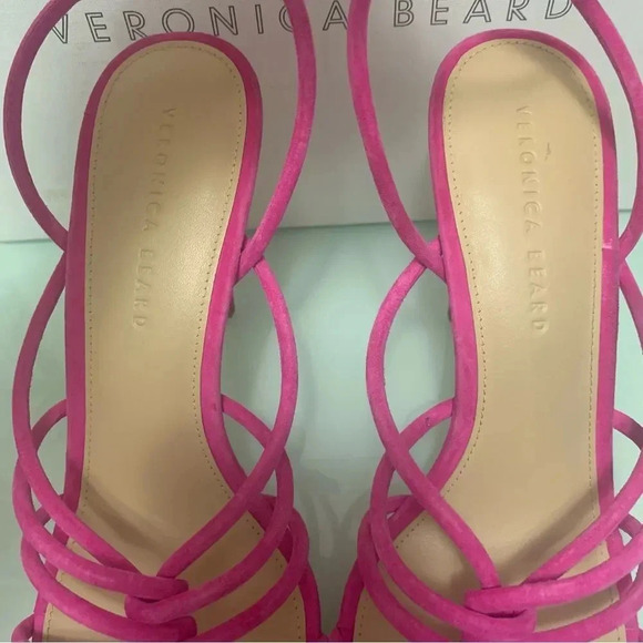 Veronica Beard Aneesha Suede Strappy Sandal in Pink Size 10 NEW - Picture 6 of 13